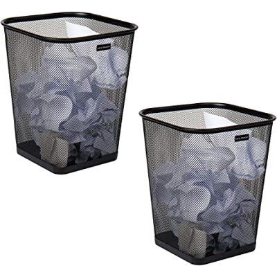 Mind Reader Set van 2 metalen gaasvierkanten voor bureau, L x 24,8 cm B x 31,1 cm H, zwart Mind Reader Set van 2 metalen gaasvierkanten voor bureau, L x 24,8 cm B x 31,1 cm H, zwart