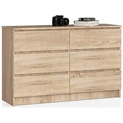 AKORD Commode K140 138 cm 6 laden commode woonkamer slaapkamer kantoor 138 x 77 x 40 cm gewicht 50,30 kg Sonoma eiken AKORD Commode K140 138 cm 6 laden commode woonkamer slaapkamer kantoor 138 x 77 x 40 cm gewicht 50,30 kg Sonoma eiken