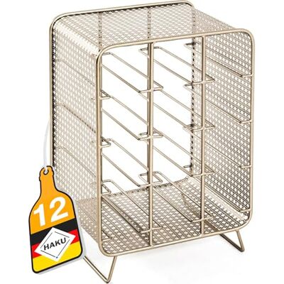 HAKU Gouden wijnrek 12 flessen, geperforeerd metalen wijnrek afmetingen: B 30 x H 46 x D 24 cm, stijl: Art Deco HAKU Gouden wijnrek 12 flessen, geperforeerd metalen wijnrek afmetingen: B 30 x H 46 x D 24 cm, stijl: Art Deco