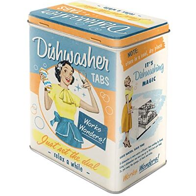 ART Retro voorraaddoos L, 3 liter, Dishwasher Tabs cadeau-idee voor thuis, grote metalen container, vintage design ART Retro voorraaddoos L, 3 liter, Dishwasher Tabs cadeau-idee voor thuis, grote metalen container, vintage design