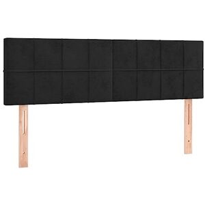 vidaXL Bedkoppen, 2 stuks, zwart, 72 x 5 x 78/88 cm, fluweel vidaXL Bedkoppen, 2 stuks, zwart, 72 x 5 x 78/88 cm, fluweel