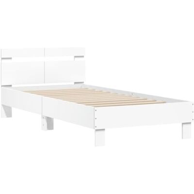vidaXL Bedframe zonder matras met hoofdeinde, wit, 100 x 200 cm vidaXL Bedframe zonder matras met hoofdeinde, wit, 100 x 200 cm