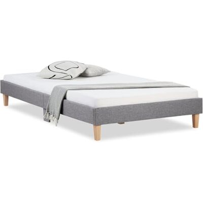 Homestyle4u Tweepersoonsbed, gewatteerd, 120 x 200 cm, grijs, met lattenbodem, artikel 1983 Homestyle4u Tweepersoonsbed, gewatteerd, 120 x 200 cm, grijs, met lattenbodem, artikel 1983