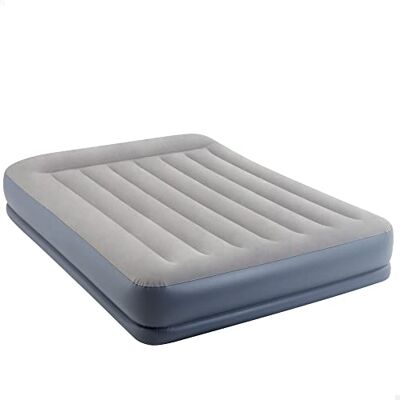 Intex 64118 Opblaasbaar matras met hoofdsteun, standaard, Dura-Beam, meerkleurig, 203 x 152 x 30 cm Intex 64118 Opblaasbaar matras met hoofdsteun, standaard, Dura-Beam, meerkleurig, 203 x 152 x 30 cm