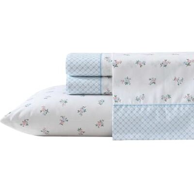 Laura Ashley Lakenset, ademend katoenen perkal beddengoed, draaddichtheid 200, diepe zak, chique woondecoratie (Harperette, tweepersoonsbed) Laura Ashley Lakenset, ademend katoenen perkal beddengoed, draaddichtheid 200, diepe zak, chique woondecoratie (Harperette, tweepersoonsbed)