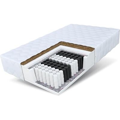 FDM Home MAX Matras, 180 x 200 cm, pocketverenkerning, hoogte 24 cm, hardheidsgraad H3 H4, 7 ligzones, Öko-Tex geschikt voor mensen met een allergie, wasbaar, kokosvezel-inzetstuk FDM Home MAX Matras, 180 x 200 cm, pocketverenkerning, hoogte 24 cm, hardheidsgraad H3 H4, 7 ligzones, Öko-Tex geschikt voor mensen met een allergie, wasbaar, kokosvezel-inzetstuk