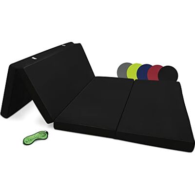 Beautissu opvouwbare matras 120x195 cm Campix reisbed matras als vouwmatras & gastenmatras inklapbaar- zitblok opvouwbaar rechthoekig in zwart Beautissu opvouwbare matras 120x195 cm Campix reisbed matras als vouwmatras & gastenmatras inklapbaar- zitblok opvouwbaar rechthoekig in zwart