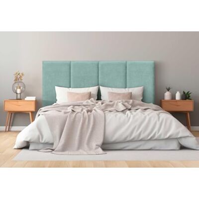 DHOME Hoofdbord van Aqualine-premium stof, vuilafstotend, modulair design, verticaal, zelfklevend, hoofdeinde voor slaapkamer, gestoffeerd bed (watergroen, 150 cm, hoogte 80 cm, x 3) DHOME Hoofdbord van Aqualine-premium stof, vuilafstotend, modulair design, verticaal, zelfklevend, hoofdeinde voor slaapkamer, gestoffeerd bed (watergroen, 150 cm, hoogte 80 cm, x 3)
