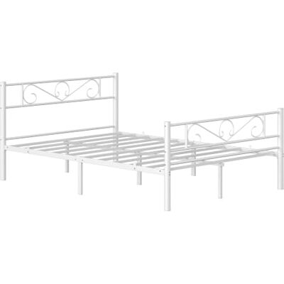 VASAGLE Tweepersoonsbedframe van metaal, met lattenbodem en hoofdeinde VASAGLE Tweepersoonsbedframe van metaal, met lattenbodem en hoofdeinde