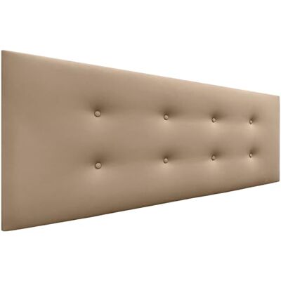 DHOME Hoofdbord van kunstleer of Aqualine Pro-stof, gestoffeerd hoofdeinde, luxe bed, lichtbruin kunstleer, 160 cm (150/160 cm bedden) DHOME Hoofdbord van kunstleer of Aqualine Pro-stof, gestoffeerd hoofdeinde, luxe bed, lichtbruin kunstleer, 160 cm (150/160 cm bedden)