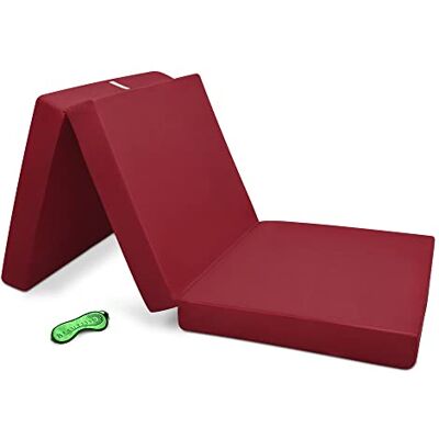 Beautissu Campix Opvouwbaar matras, reismatras, logeerbed, campingbed, schuimrubber, donkerrood, 80 x 195 cm Beautissu Campix Opvouwbaar matras, reismatras, logeerbed, campingbed, schuimrubber, donkerrood, 80 x 195 cm