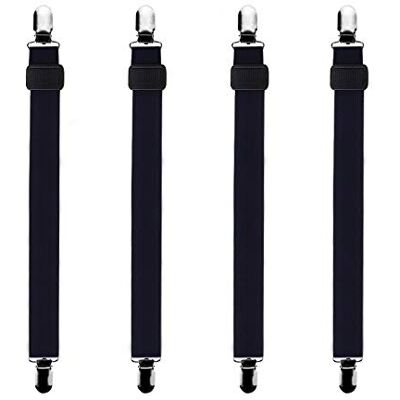Bedecor 4 stuks (60cm tot 200cm) verstelbare elastische lakenspanner met metalen klemmen,voor de hoeken van bed,matras,zwart Bedecor 4 stuks (60cm tot 200cm) verstelbare elastische lakenspanner met metalen klemmen,voor de hoeken van bed,matras,zwart