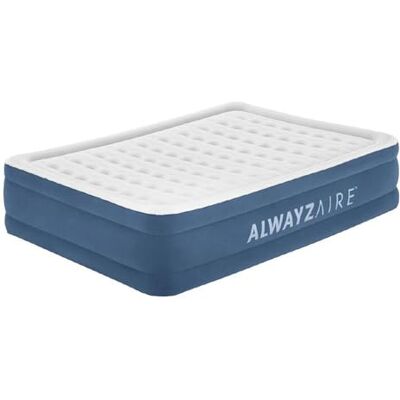 Bestway AlwayzAire Tweepersoons luchtbed met geïntegreerde pomp, 203 x 152 x 46 cm, 2 personen, tot 300 kg, stille tweede pomp, USB-poorten, duurzaam vinyl, tas, reparatiepatch Bestway AlwayzAire Tweepersoons luchtbed met geïntegreerde pomp, 203 x 152 x 46 cm, 2 personen, tot 300 kg, stille tweede pomp, USB-poorten, duurzaam vinyl, tas, reparatiepatch