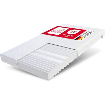 FDM COMFORT DUO matras, 80 x 200 cm, traagschuim, dikte 12 cm, hardheidsgraad H3 en H4, tweezijdige matras, 7 comfortzones, hoes, wasbaar, Oeko-Tex, hypoallergeen FDM COMFORT DUO matras, 80 x 200 cm, traagschuim, dikte 12 cm, hardheidsgraad H3 en H4, tweezijdige matras, 7 comfortzones, hoes, wasbaar, Oeko-Tex, hypoallergeen