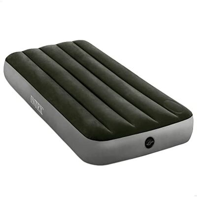 Intex donsluchtbed, 1-persoons + pomp met geïntegreerd voetstuk Intex donsluchtbed, 1-persoons + pomp met geïntegreerd voetstuk