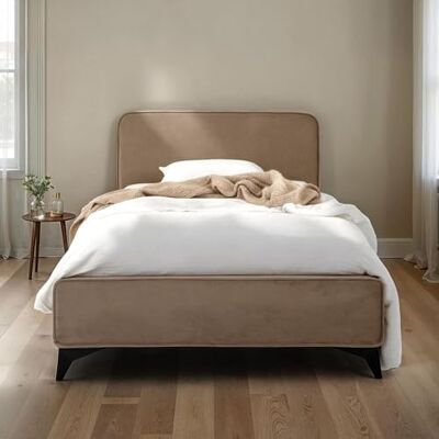IDIMEX Ravello eenpersoonsbed, 90 x 190 cm, stoffen bekleding, moderne stijl voor 1 persoon, houten bedframe met lattenbodem, grijs IDIMEX Ravello eenpersoonsbed, 90 x 190 cm, stoffen bekleding, moderne stijl voor 1 persoon, houten bedframe met lattenbodem, grijs