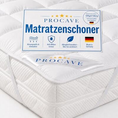 PROCAVE matrasbeschermer Micro-Comfort in verschillende maten, matrastopper 100% made in Germany, onderbed Soft-Topper, matrasbeschermer boxspring bedden geschikt, Made in Germany 120x220 cm PROCAVE matrasbeschermer Micro-Comfort in verschillende maten, matrastopper 100% made in Germany, onderbed Soft-Topper, matrasbeschermer boxspring bedden geschikt, Made in Germany 120x220 cm