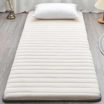 XDone 5 cm dikke vloermatras, zachte futonmatras, Japanse tatami, draagbare Japanse tatami, opvouwbare bedmatras, voor thuis, camping, bank (crèmekleur, 90 x 200 cm) XDone 5 cm dikke vloermatras, zachte futonmatras, Japanse tatami, draagbare Japanse tatami, opvouwbare bedmatras, voor thuis, camping, bank (crèmekleur, 90 x 200 cm)