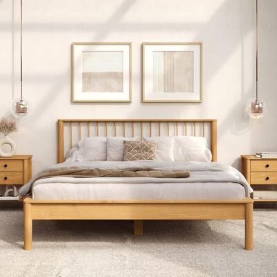 IDIMEX APOANA Tweepersoonsbed, massief hout, 140 x 200 cm, eiken, met hoofdeinde van grenenhout, 140 cm, met lattenbodem, modern IDIMEX APOANA Tweepersoonsbed, massief hout, 140 x 200 cm, eiken, met hoofdeinde van grenenhout, 140 cm, met lattenbodem, modern