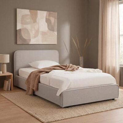 IDIMEX BELARTI Eenpersoonsbed, 90 x 190 cm, stoffen bekleding, moderne stijl voor 1 persoon, houten bedframe met lattenbodem, lichtgrijs IDIMEX BELARTI Eenpersoonsbed, 90 x 190 cm, stoffen bekleding, moderne stijl voor 1 persoon, houten bedframe met lattenbodem, lichtgrijs