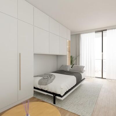 Wallbedking Morphy Inschuifbaar bedframe, inklapbaar en ruimtebesparend, Murphy-bed, modulair, inklapbaar, voor doe-het-zelfprojecten en geïntegreerde meubels op maat (120 x 190 cm, horizontaal) Wallbedking Morphy Inschuifbaar bedframe, inklapbaar en ruimtebesparend, Murphy-bed, modulair, inklapbaar, voor doe-het-zelfprojecten en geïntegreerde meubels op maat (120 x 190 cm, horizontaal)