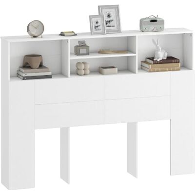HOMCOM Hoofdeinde op voet, 140 x 19 x 103,5 cm, wit HOMCOM Hoofdeinde op voet, 140 x 19 x 103,5 cm, wit