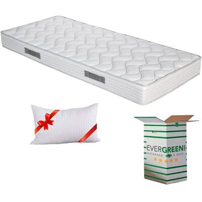 EvergreenWeb Matras voor eenpersoonsbed, 80 x 200 cm, passief 18 cm, van schuim met witte coating, hypoallergeen massage-effect, met gratis geheugenkussen voor alle lattenbodems en eenpersoonsbedden EvergreenWeb Matras voor eenpersoonsbed, 80 x 200 cm, passief 18 cm, van schuim met witte coating, hypoallergeen massage-effect, met gratis geheugenkussen voor alle lattenbodems en eenpersoonsbedden