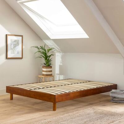 Terre de Nuit Lattenbodem, massief hout, hazelnoothout, 180 x 200 cm Terre de Nuit Lattenbodem, massief hout, hazelnoothout, 180 x 200 cm