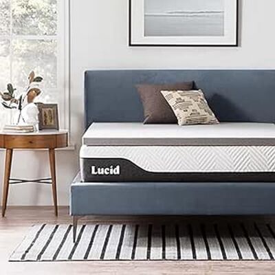 LUCID matrastopper van 5 cm bamboehoutskool-traagschuim matrastopper 160 x 190 cm LUCID matrastopper van 5 cm bamboehoutskool-traagschuim matrastopper 160 x 190 cm