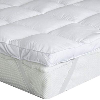 Bedecor Matrastopper, topdekmatras van hoogwaardige polyester microvezel, zacht, hypoallergeen, gemakkelijk te reinigen, wit, 160 x 200 cm Bedecor Matrastopper, topdekmatras van hoogwaardige polyester microvezel, zacht, hypoallergeen, gemakkelijk te reinigen, wit, 160 x 200 cm