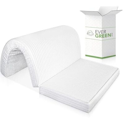 EvergreenWeb Twijfelaar Matras 120x190 10 cm hoog voor Slaapbank, Readybed, Opvouwbaar van Polyurethaan, Hypoallergene Bekleding Wit, Orthopedisch, Bevestigingsbandjes MOD Bed Sofa EvergreenWeb Twijfelaar Matras 120x190 10 cm hoog voor Slaapbank, Readybed, Opvouwbaar van Polyurethaan, Hypoallergene Bekleding Wit, Orthopedisch, Bevestigingsbandjes MOD Bed Sofa