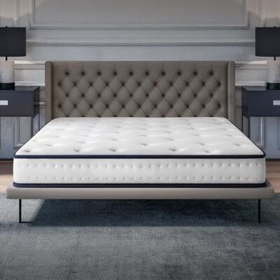 COSMOS Upsilon matras 140 x 200-15 cm Traagschuim + Blue Latex – zacht comfort – 7 zones – omkeerbaar – hypoallergeen – licht en handig COSMOS Upsilon matras 140 x 200-15 cm Traagschuim + Blue Latex – zacht comfort – 7 zones – omkeerbaar – hypoallergeen – licht en handig
