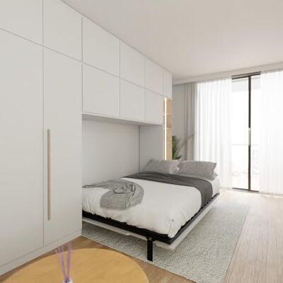 Wallbedking Morphy Inschuifbaar bedframe, inklapbaar en ruimtebesparend, Murphy-bed, modulair, inklapbaar, voor doe-het-zelfprojecten en geïntegreerde meubels op maat (135 x 190 cm, horizontaal) Wallbedking Morphy Inschuifbaar bedframe, inklapbaar en ruimtebesparend, Murphy-bed, modulair, inklapbaar, voor doe-het-zelfprojecten en geïntegreerde meubels op maat (135 x 190 cm, horizontaal)