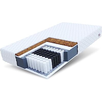 FDM Home MAX Matras, 160 x 200 cm, pocketverenkerning, hoogte 24 cm, hardheidsgraad H3 H4, 7 ligzones, Öko-Tex geschikt voor mensen met een allergie, wasbaar, kokosvezel-inzetstuk FDM Home MAX Matras, 160 x 200 cm, pocketverenkerning, hoogte 24 cm, hardheidsgraad H3 H4, 7 ligzones, Öko-Tex geschikt voor mensen met een allergie, wasbaar, kokosvezel-inzetstuk