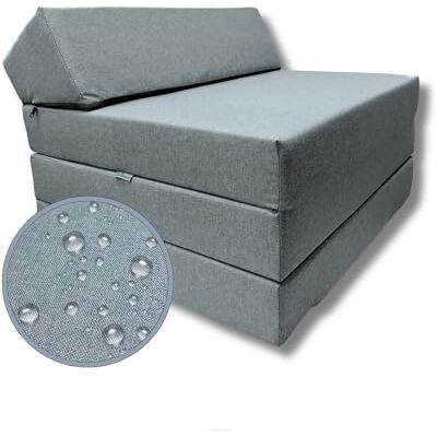 FORTISLINE Vouwmatras, 200 x 70 x 10 cm, 3-delig, gastenmatras, campingmatras met waterdichte buitenhoes, kubus, logeerbed, caravanmatras, grijs FORTISLINE Vouwmatras, 200 x 70 x 10 cm, 3-delig, gastenmatras, campingmatras met waterdichte buitenhoes, kubus, logeerbed, caravanmatras, grijs