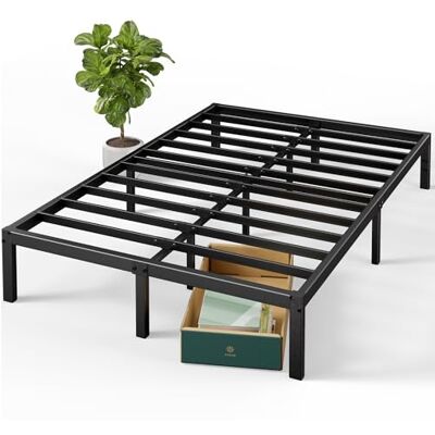 Zinus Elias Bed 160 x 190 cm – bedstructuur 36 cm hoog met container onder het bed – bedframe met platform van metaal – zwart Zinus Elias Bed 160 x 190 cm – bedstructuur 36 cm hoog met container onder het bed – bedframe met platform van metaal – zwart