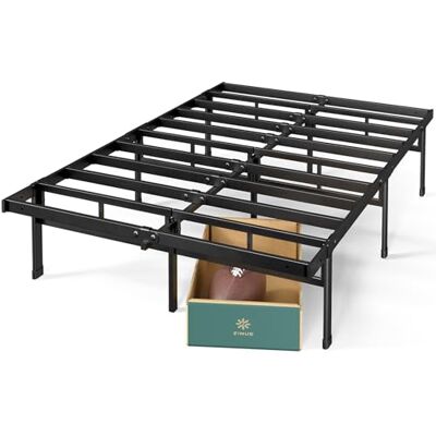 Zinus Justin Bed 160x190 cm Bedframe 36 cm hoog met opbergruimte onder het bed Bedframe met platform van metaal Zwart Zinus Justin Bed 160x190 cm Bedframe 36 cm hoog met opbergruimte onder het bed Bedframe met platform van metaal Zwart