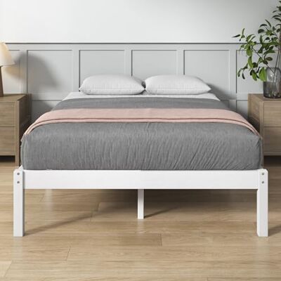 Zinus Ellie Bed van bamboe, 140 x 190 cm, modern en licht bedframe met lattenbodem van hout, 35,5 cm opbergruimte onder het bed, milieuvriendelijk design, wit Zinus Ellie Bed van bamboe, 140 x 190 cm, modern en licht bedframe met lattenbodem van hout, 35,5 cm opbergruimte onder het bed, milieuvriendelijk design, wit