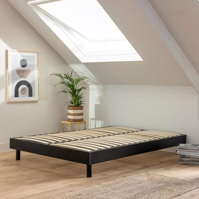 Terre de Nuit Lattenbodem set van massief hout, zwart, 180 x 200 cm Terre de Nuit Lattenbodem set van massief hout, zwart, 180 x 200 cm