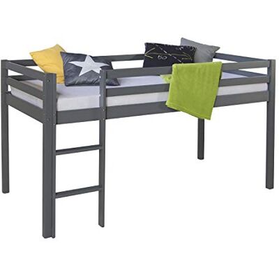 Homestyle4u 1861, kinderbed, middelhoogslaper, stapelbed, grenengrijs, 90 x 200 cm Homestyle4u 1861, kinderbed, middelhoogslaper, stapelbed, grenengrijs, 90 x 200 cm