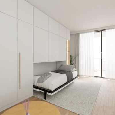 Wallbedking Morphy Inschuifbaar bedframe, inklapbaar en ruimtebesparend, Murphy-bed, modulair, inklapbaar, voor doe-het-zelfprojecten en geïntegreerde meubels op maat (80 x 200 cm, horizontaal) Wallbedking Morphy Inschuifbaar bedframe, inklapbaar en ruimtebesparend, Murphy-bed, modulair, inklapbaar, voor doe-het-zelfprojecten en geïntegreerde meubels op maat (80 x 200 cm, horizontaal)