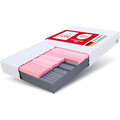 FDM SELECT Matras 140 x 190 cm, traagschuim, dikte 14 cm, hardheid, H3 H4, tweezijdig matras, 7 comfortzones, wasbaar, Oeko-Tex hypoallergeen FDM SELECT Matras 140 x 190 cm, traagschuim, dikte 14 cm, hardheid, H3 H4, tweezijdig matras, 7 comfortzones, wasbaar, Oeko-Tex hypoallergeen