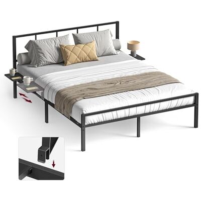 VASAGLE Eenpersoonsbedframe 140 x 200 cm met lattenbodem VASAGLE Eenpersoonsbedframe 140 x 200 cm met lattenbodem