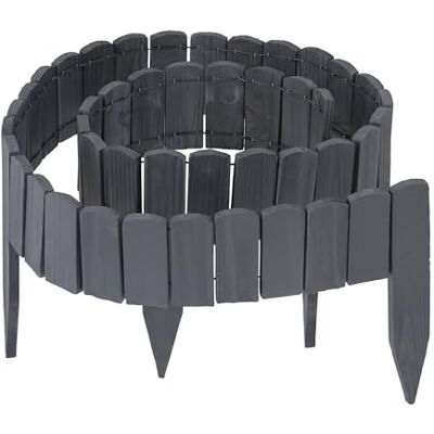 Relaxdays Perkrand 200 cm lang, flexibel, zichtbare hoogte 10 cm, voor beplanting, hout, hek, gazonrand, antraciet Relaxdays Perkrand 200 cm lang, flexibel, zichtbare hoogte 10 cm, voor beplanting, hout, hek, gazonrand, antraciet