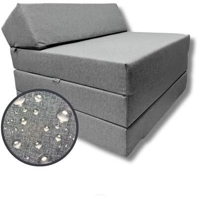 FORTISLINE Vouwmatras, 200 x 70 x 10 cm, 3-delig, gastenmatras, campingmatras met waterdichte buitenhoes, kubieke matras, logeerbed, caravanmatras, lichtgrijs FORTISLINE Vouwmatras, 200 x 70 x 10 cm, 3-delig, gastenmatras, campingmatras met waterdichte buitenhoes, kubieke matras, logeerbed, caravanmatras, lichtgrijs