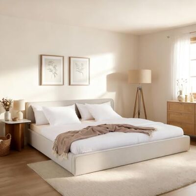 IDIMEX LATINI Gewatteerd bed met in hoogte verstelbaar hoofdeinde, 180 x 200 cm, crèmewit, tweepersoonsbed met lattenbodem, ideaal voor twee personen, stabiel en comfortabel bedframe, modern design IDIMEX LATINI Gewatteerd bed met in hoogte verstelbaar hoofdeinde, 180 x 200 cm, crèmewit, tweepersoonsbed met lattenbodem, ideaal voor twee personen, stabiel en comfortabel bedframe, modern design