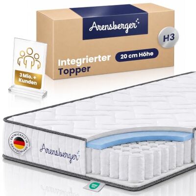 Arensberger JANA Verenmatras 160 x 200 cm, hoogte 19 cm, actief, veermatras met 7 zones, koudschuim en 7 zones, hardheid H2/H3, pocketveren, 160 x 200 cm, rolmatras Arensberger JANA Verenmatras 160 x 200 cm, hoogte 19 cm, actief, veermatras met 7 zones, koudschuim en 7 zones, hardheid H2/H3, pocketveren, 160 x 200 cm, rolmatras