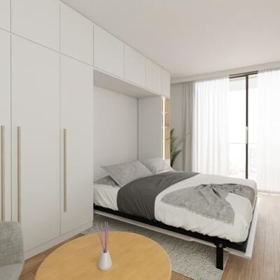 Wallbedking Morphy Inschuifbaar bedframe, inklapbaar, ruimtebesparend Murphy modulair opvouwbaar bed voor doe-het-zelfprojecten en geïntegreerde meubels op maat (192 x 200 cm, verticaal) Wallbedking Morphy Inschuifbaar bedframe, inklapbaar, ruimtebesparend Murphy modulair opvouwbaar bed voor doe-het-zelfprojecten en geïntegreerde meubels op maat (192 x 200 cm, verticaal)