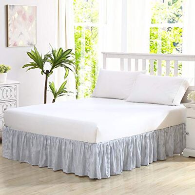 Laura Ashley Home Bedvolant 100, elegant design met ruches, katoen, blauw, eenpersoonsbed Laura Ashley Home Bedvolant 100, elegant design met ruches, katoen, blauw, eenpersoonsbed
