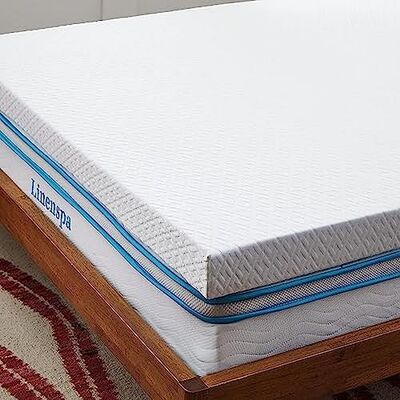 Linenspa matrastopper, 180 x 200 cm, traagschuim, 10 cm dik, met verkoelende gel en wasbare hoes met ritssluiting, Oeko-Tex 2 personen Linenspa matrastopper, 180 x 200 cm, traagschuim, 10 cm dik, met verkoelende gel en wasbare hoes met ritssluiting, Oeko-Tex 2 personen